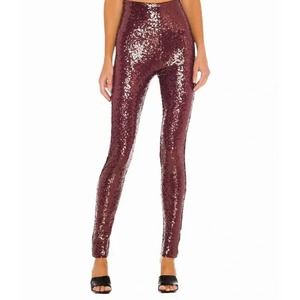 NWT Commando Women's High Waisted Sequin Leggings In Red Wine Size Small